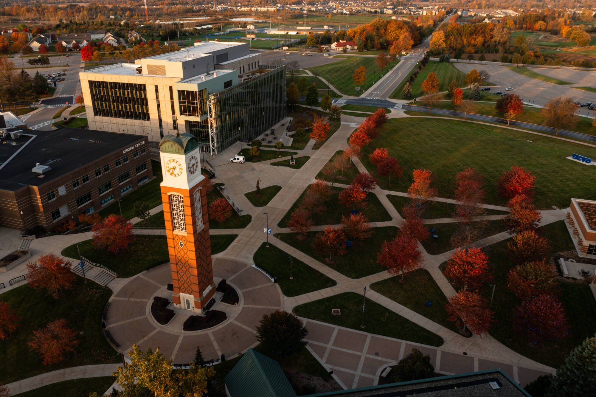 aerial shot of allendale campus